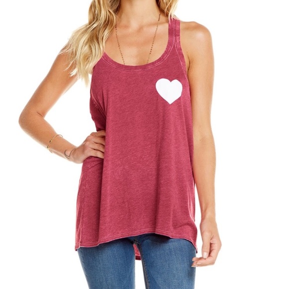Chaser Tops - Chaser Heart Racerback Tank Top Size Medium